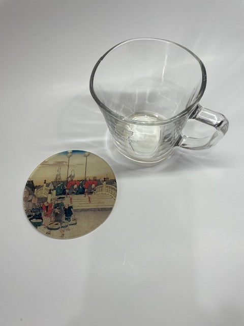 浮世絵 コースター 日本橋「朝の景」(東海道五十三次) 歌川広重